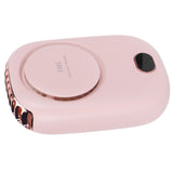Mini Electric Fan Portable USB Charging Neck Hanging Bladeless Fan for Outdoor Sports TravelPink - Side View