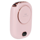 Mini Electric Fan Portable USB Charging Neck Hanging Bladeless Fan for Outdoor Sports TravelPink - Top-Down View