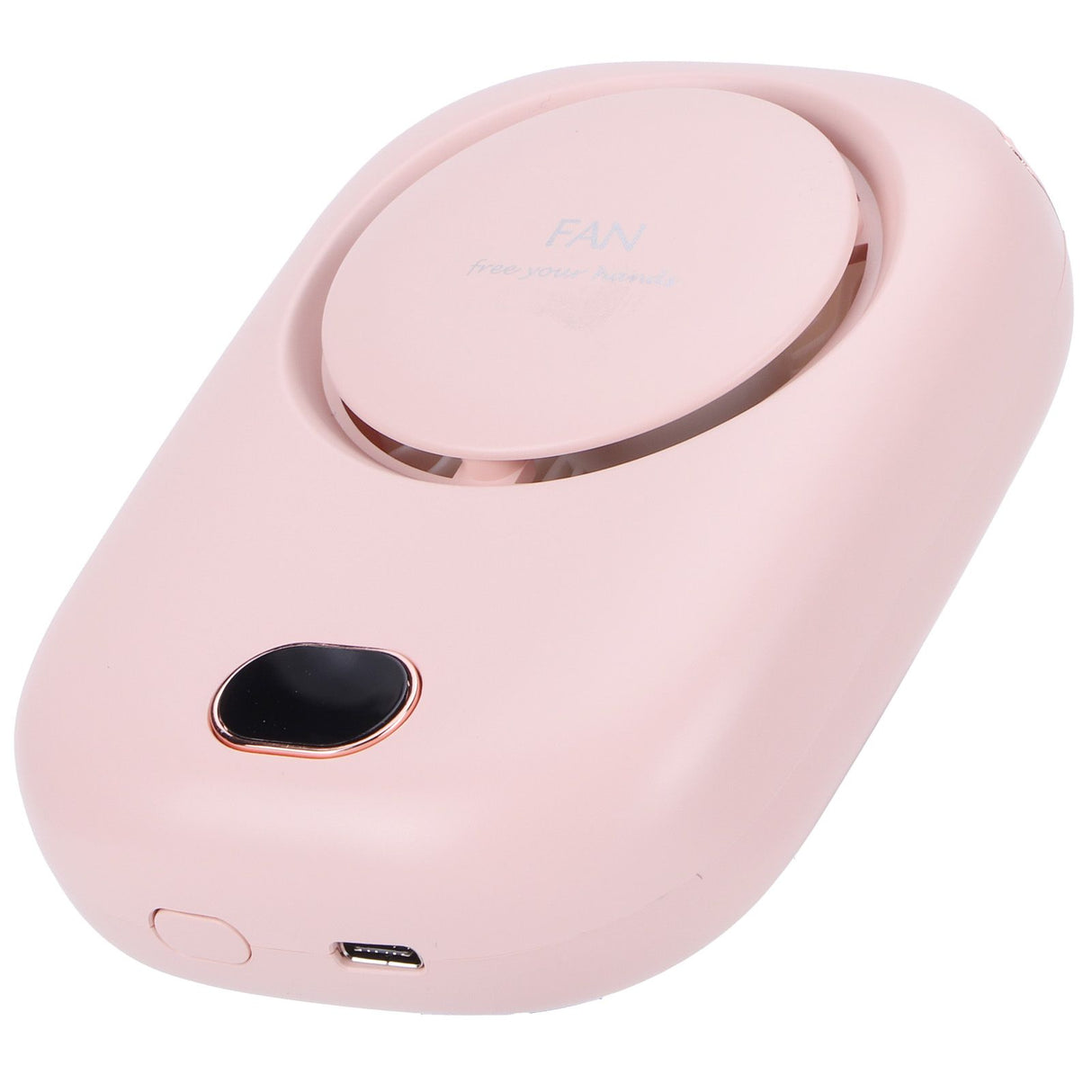 Mini Electric Fan Portable USB Charging Neck Hanging Bladeless Fan for Outdoor Sports TravelPink