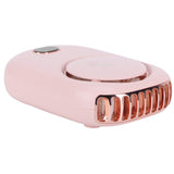 Mini Electric Fan Portable USB Charging Neck Hanging Bladeless Fan for Outdoor Sports TravelPink - Low Angle