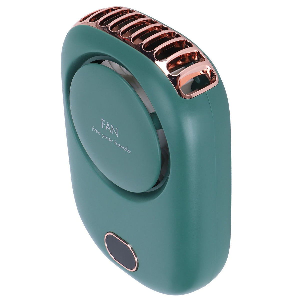 Mini Electric Fan Portable USB Charging Neck Hanging Bladeless Fan for Outdoor Sports TravelGreen