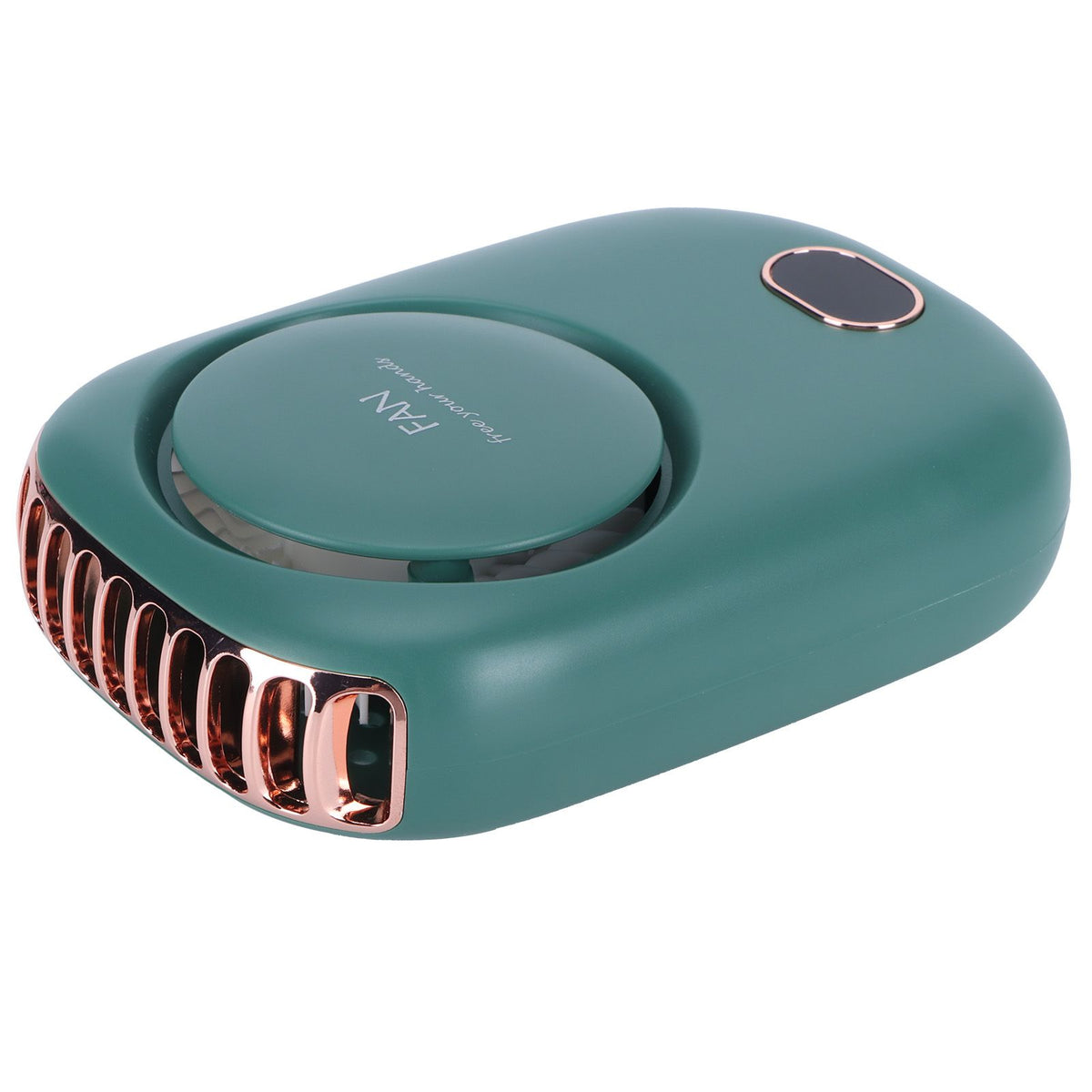 Mini Electric Fan Portable USB Charging Neck Hanging Bladeless Fan for Outdoor Sports TravelGreen