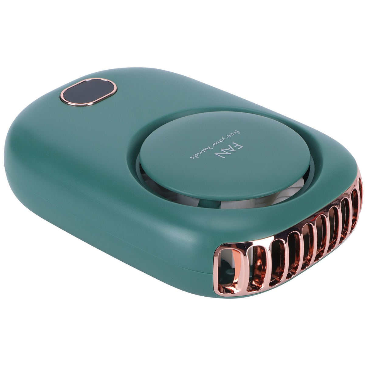 Mini Electric Fan Portable USB Charging Neck Hanging Bladeless Fan for Outdoor Sports TravelGreen