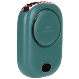 Mini Electric Fan Portable USB Charging Neck Hanging Bladeless Fan for Outdoor Sports TravelGreen - Rear View