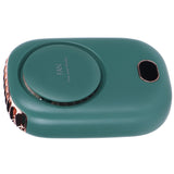 Mini Electric Fan Portable USB Charging Neck Hanging Bladeless Fan for Outdoor Sports TravelGreen - Close-Up Angle