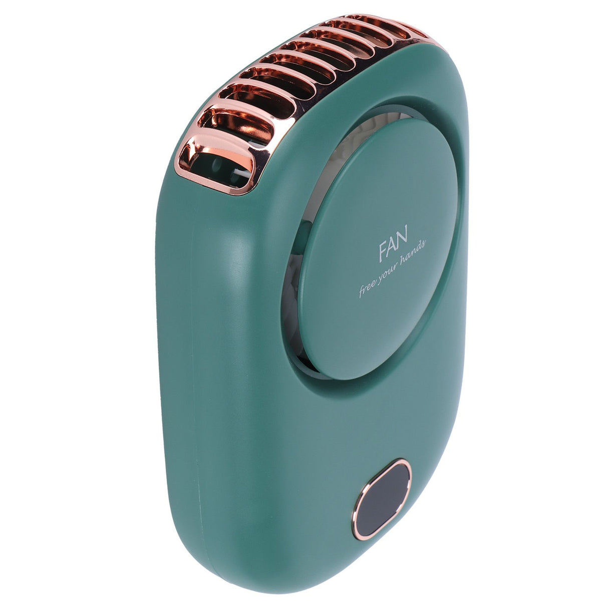 Mini Electric Fan Portable USB Charging Neck Hanging Bladeless Fan for Outdoor Sports TravelGreen