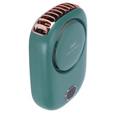 Mini Electric Fan Portable USB Charging Neck Hanging Bladeless Fan for Outdoor Sports TravelGreen