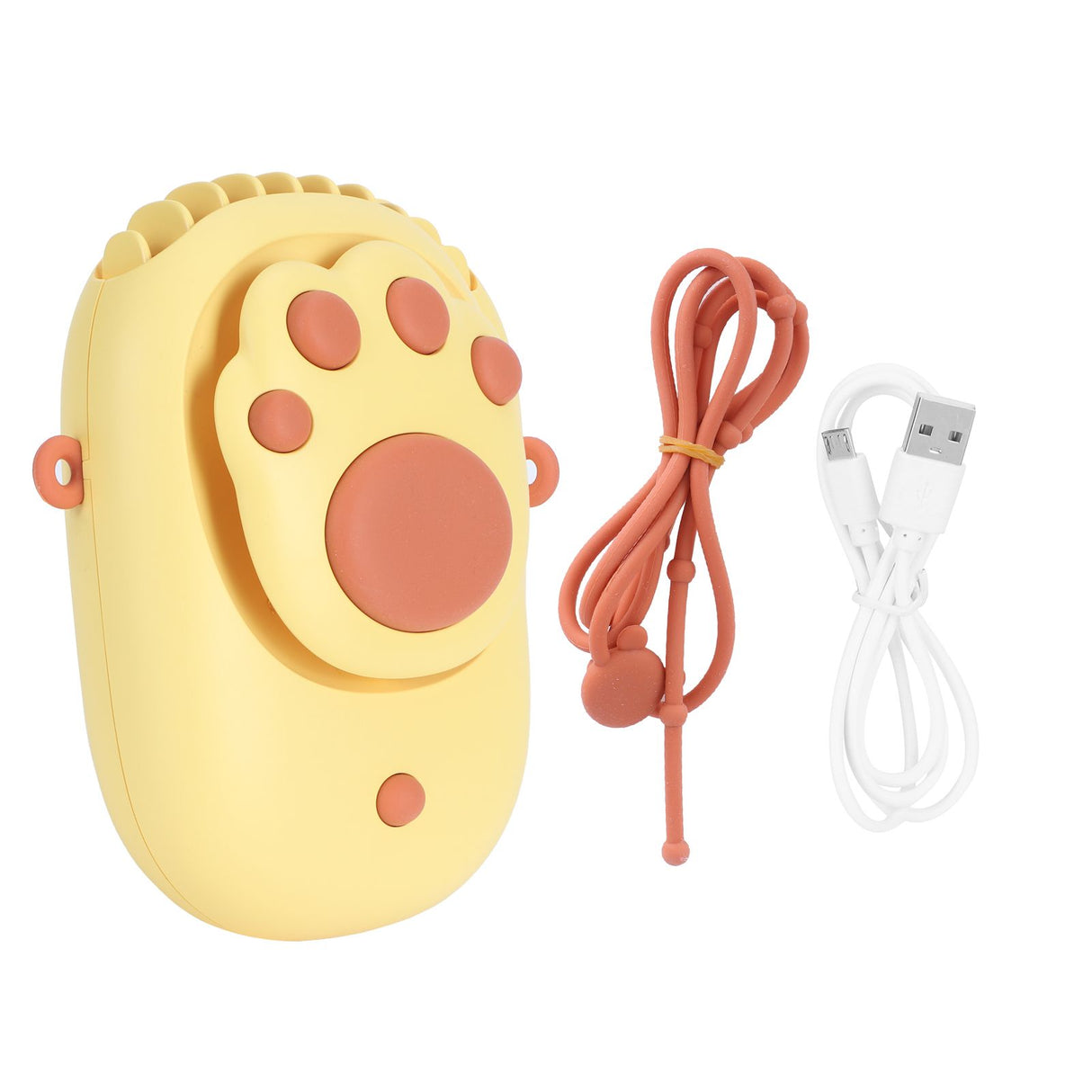 Yellow 3‑Gears Speed Wind Adjustable Electric Fan Cute USB Charging Fan for Bedroom