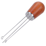 Stainless Steel Needle Type Coffee Powder Distributor Wood Handle Coffee Distribution Tool - Front View