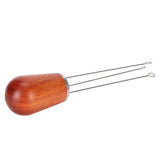 Stainless Steel Needle Type Coffee Powder Distributor Wood Handle Coffee Distribution Tool - Rear View