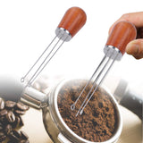 Stainless Steel Needle Type Coffee Powder Distributor Wood Handle Coffee Distribution Tool - Extra Image
