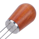 Stainless Steel Needle Type Coffee Powder Distributor Wood Handle Coffee Distribution Tool