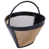 Stainless Steel Coffee Filter Coffee Machine Reusable Cone Coffee Filter Strainer Gold