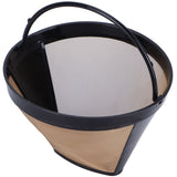 Stainless Steel Coffee Filter Coffee Machine Reusable Cone Coffee Filter Strainer Gold