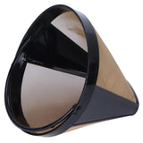 Stainless Steel Coffee Filter Coffee Machine Reusable Cone Coffee Filter Strainer Gold - Extra Image