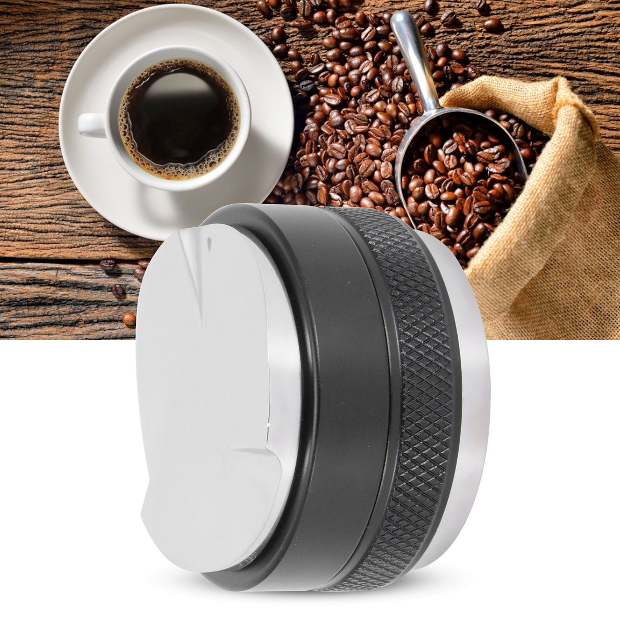 51mm Coffee Distributor 3 Angled Slopes Double Head Adjustable Height Coffee Tamper