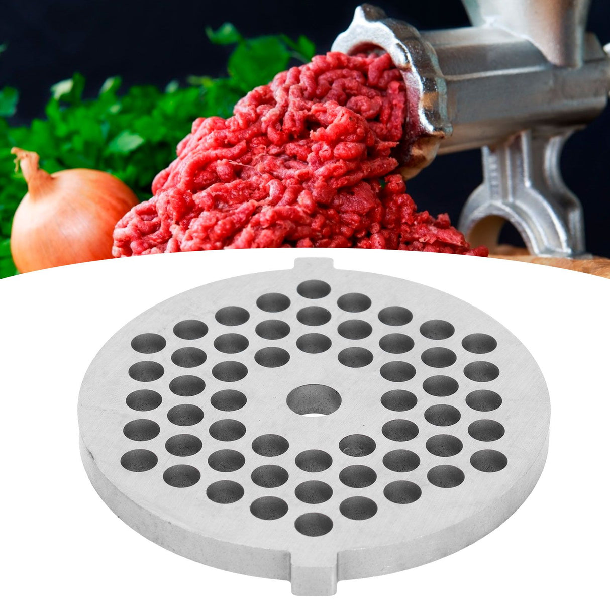 Meat Grinder Plate Disc Iron Base Carbon Steel Grinding Blade Replacement for Mincer Machine