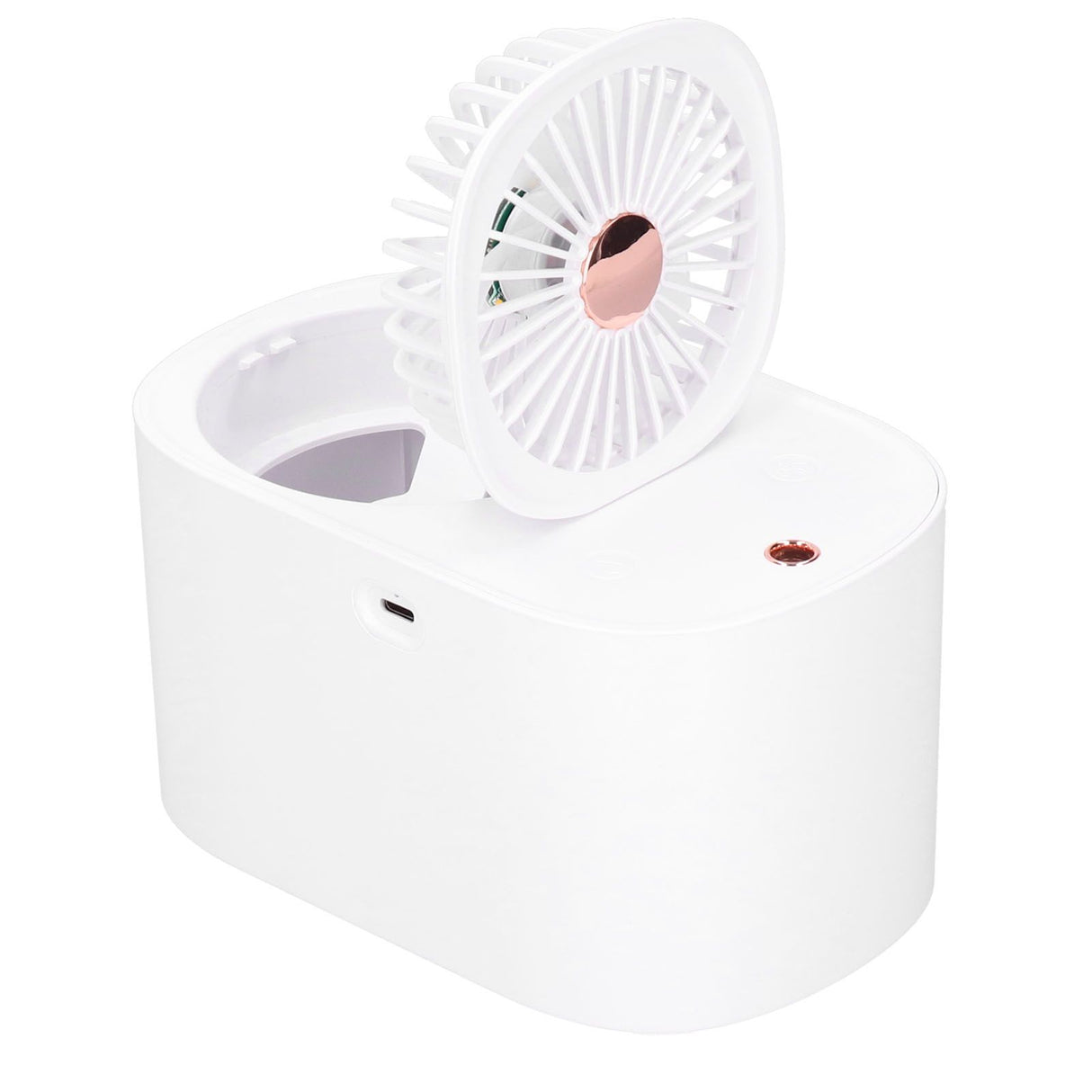 90 Degree Folding Electric Fan 2 in1 Portable Humidifying Electric Fan for Home OfficeWhite