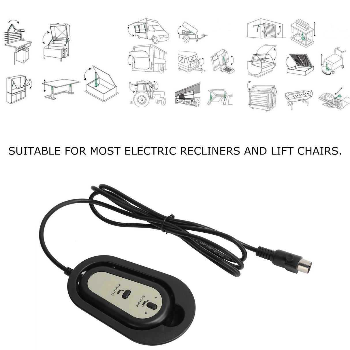 Electric Recliner Controller Sofa Lift 2 Button Hand Switch Controller 5 Pin for Furniture