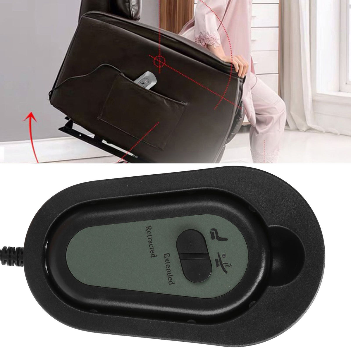Electric Sofa Controller 2 Button Lift Chair Hand Control 5 Pin for Electric Recliner