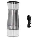 Stainless Steel Electric Grinder USB Charging Automatic Pepper Coffee Bean Crusher for Home Use