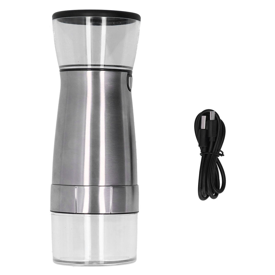 Stainless Steel Electric Grinder USB Charging Automatic Pepper Coffee Bean Crusher for Home Use