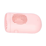 Hand-Held Mini Fan USB Charging Waist Hanging Fan for Home Office Traveling Pink - Side View