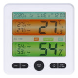 LCD Electronic Alarm Clock Temperature Humidity Monitoring Alarm for Indoor Home UseWhite - Front View