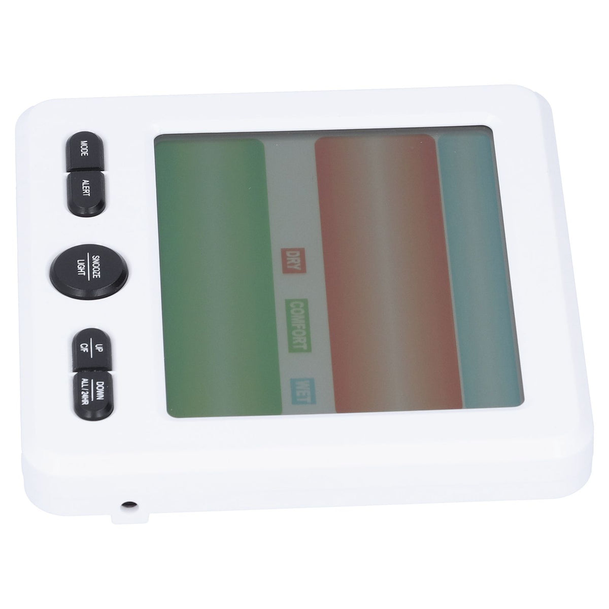 LCD Electronic Alarm Clock Temperature Humidity Monitoring Alarm for Indoor Home UseWhite