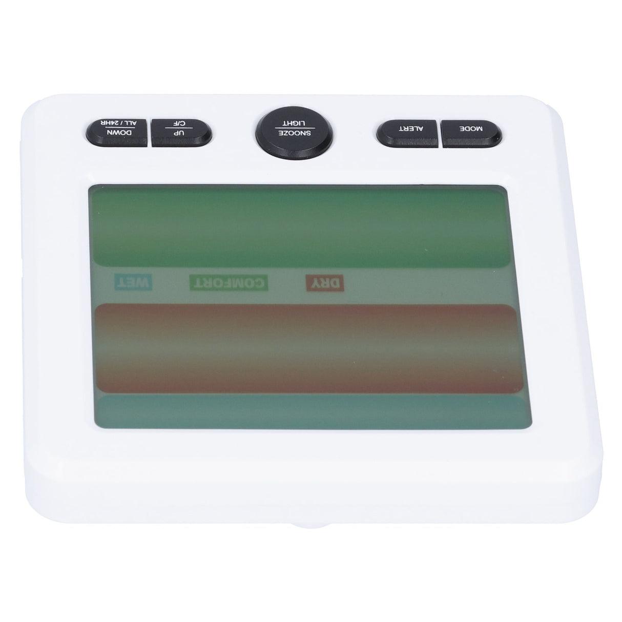 LCD Electronic Alarm Clock Temperature Humidity Monitoring Alarm for Indoor Home UseWhite