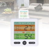 LCD Electronic Alarm Clock Temperature Humidity Monitoring Alarm for Indoor Home UseWhite
