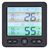 LCD Electronic Alarm Clock Temperature Humidity Monitoring Alarm for Indoor Home UseBlack