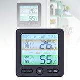 LCD Electronic Alarm Clock Temperature Humidity Monitoring Alarm for Indoor Home UseBlack - Extra Image