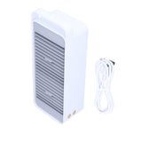 Double Fan Blade Rotating Fan USB Charging Desktop Electric Fan for Office Home DormitoryWhite
