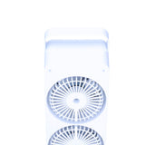 Double Fan Blade Rotating Fan USB Charging Desktop Electric Fan for Office Home DormitoryWhite