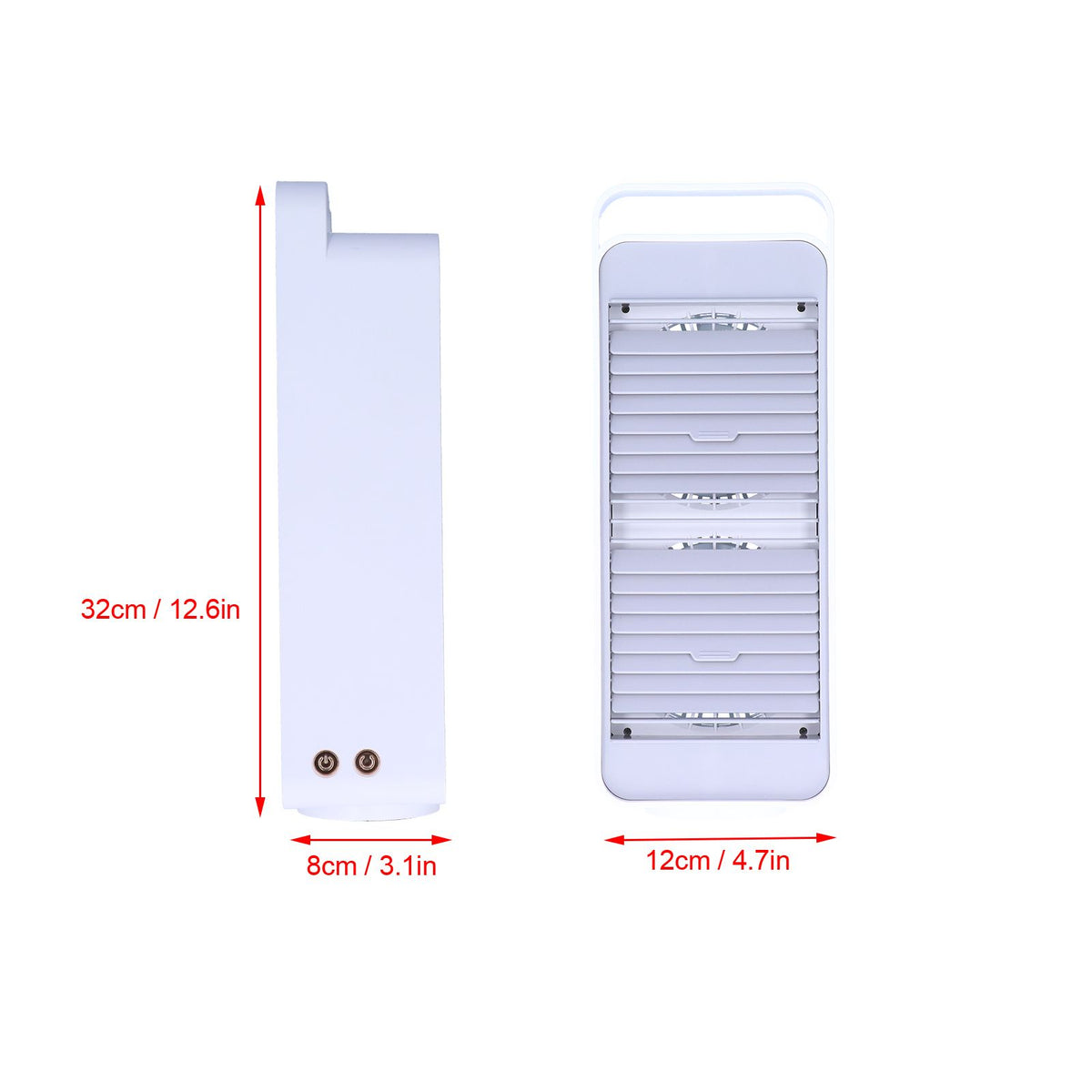 Double Fan Blade Rotating Fan USB Charging Desktop Electric Fan for Office Home DormitoryWhite