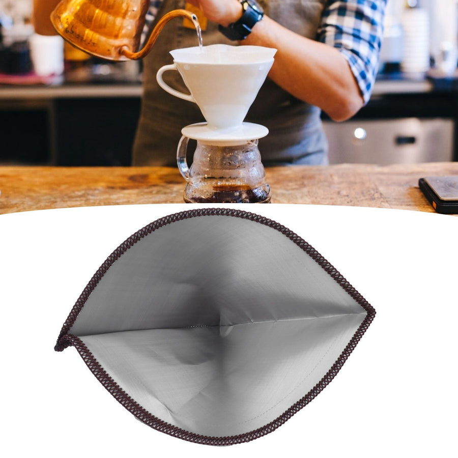 Stainless Steel Coffee Filter Reusable Foldable Coffee Cone Filter Strainer Bag 2-4 Cup