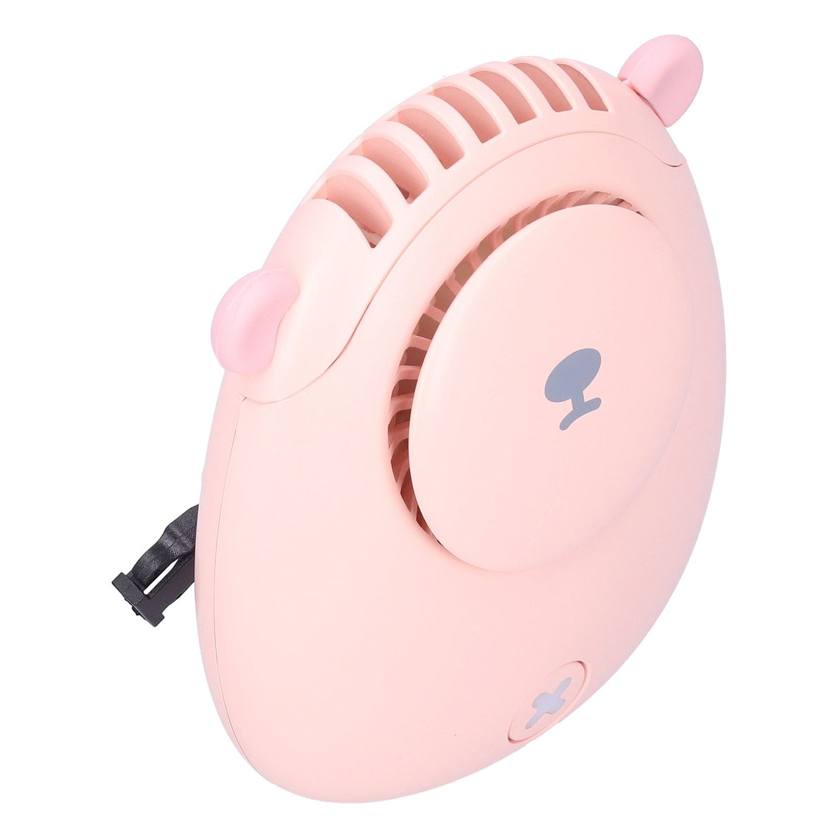 Electric Fan Hanging Neck Portable Mini Fan with 3‑Gear Wind Speed USB Charging for SummerPink