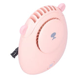 Electric Fan Hanging Neck Portable Mini Fan with 3‑Gear Wind Speed USB Charging for SummerPink