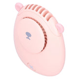 Electric Fan Hanging Neck Portable Mini Fan with 3‑Gear Wind Speed USB Charging for SummerPink