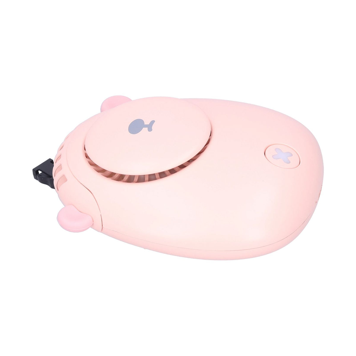 Electric Fan Hanging Neck Portable Mini Fan with 3‑Gear Wind Speed USB Charging for SummerPink