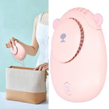 Electric Fan Hanging Neck Portable Mini Fan with 3‑Gear Wind Speed USB Charging for SummerPink