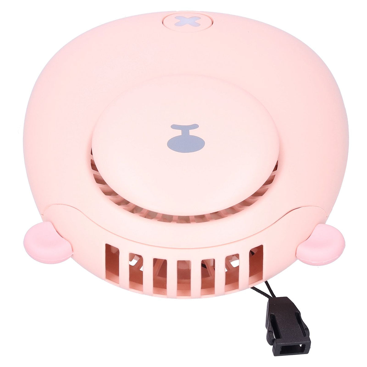 Electric Fan Hanging Neck Portable Mini Fan with 3‑Gear Wind Speed USB Charging for SummerPink