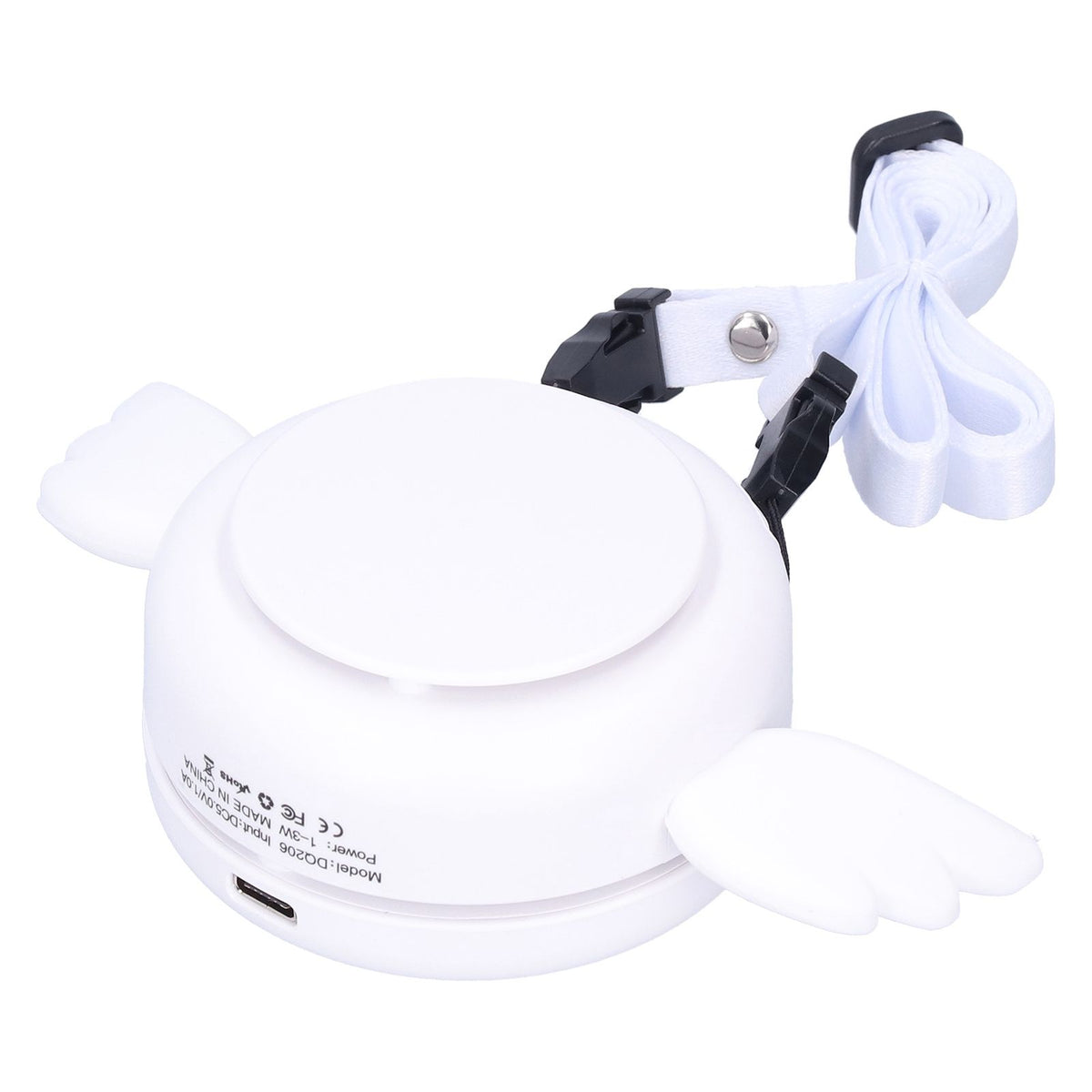 Adjustable USB Charging Electric Fan Portable Hanging Neck No‑Blade Electric Fan for Home OutdoorWhite