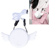 Adjustable USB Charging Electric Fan Portable Hanging Neck No‑Blade Electric Fan for Home OutdoorWhite