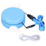 Adjustable USB Charging Electric Fan Portable Hanging Neck No‑Blade Electric Fan for Home OutdoorBlue