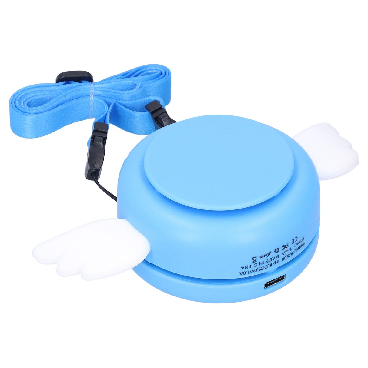 Adjustable USB Charging Electric Fan Portable Hanging Neck No‑Blade Electric Fan for Home OutdoorBlue