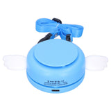 Adjustable USB Charging Electric Fan Portable Hanging Neck No‑Blade Electric Fan for Home OutdoorBlue - Top-Down View
