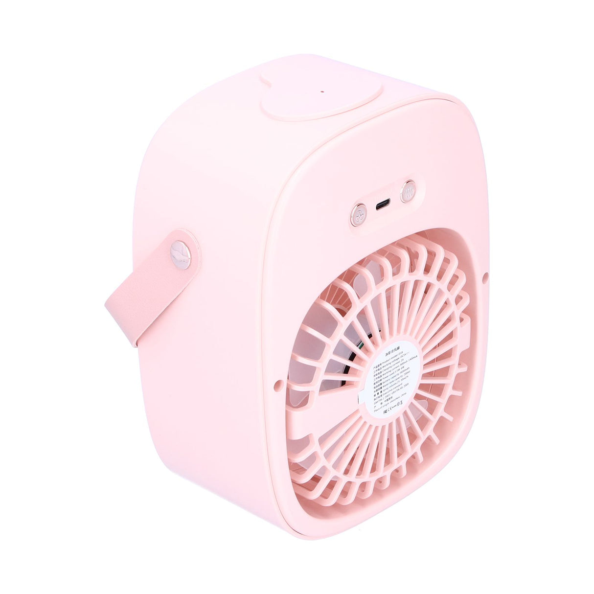 Adjustable Electric Fan Portable Spray Humidification Electric Fan for Home Outdoor DormitoryPink