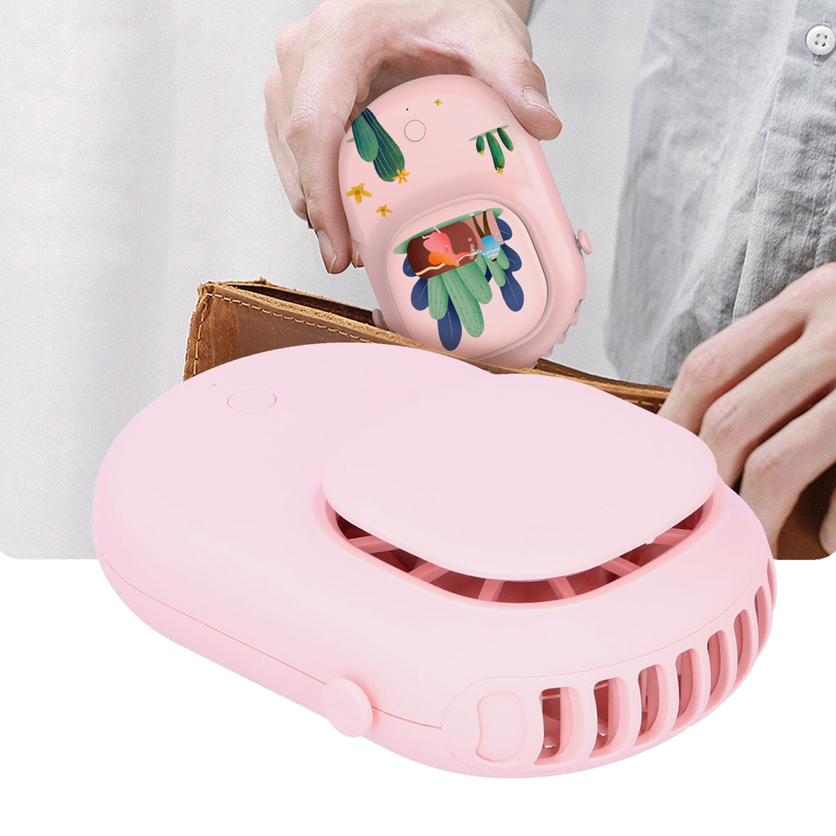 Neck Hanging Fan Mini Small Portable Silent Handheld Electric Fan for Home Office OutdoorPink